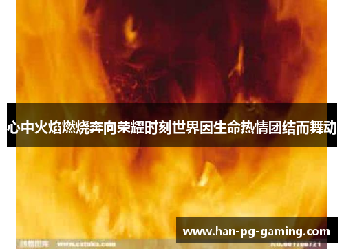 心中火焰燃烧奔向荣耀时刻世界因生命热情团结而舞动